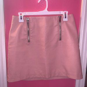 Pink Pleather Mini Skirt